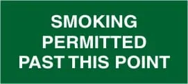 SMOKING PERMITTED PAST THIS POINT – Part No. E 245
